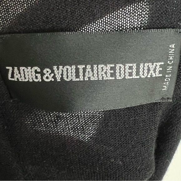 Zadig & Voltaire Deluxe Black Relaxed Tunic Silk Cashmere Midi Dress - Picture 6 of 7